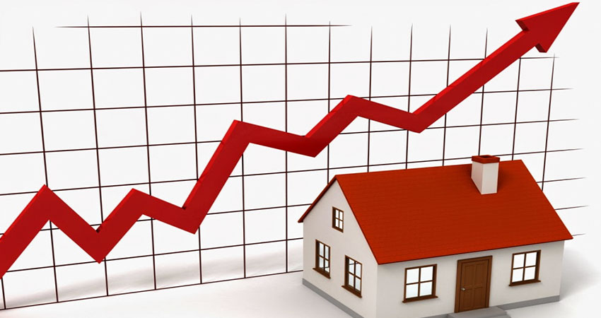 Image That Representing the gradual growth of real estate property's rate.